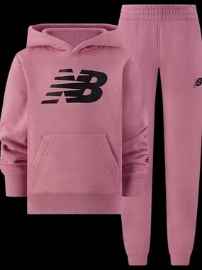 New Balance Youth Pink Hoodie & Jogger Set Size 24 Months